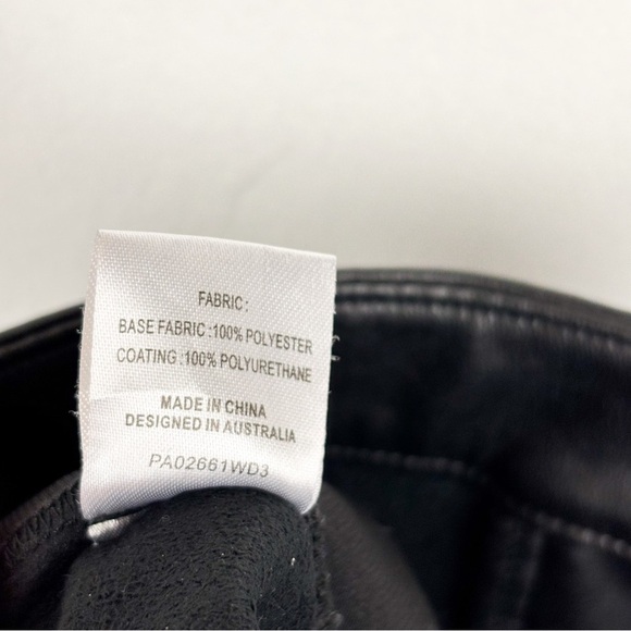 Meshki Tyra Black Straight Leg Faux Leather Pants Sz S - Picture 10 of 11